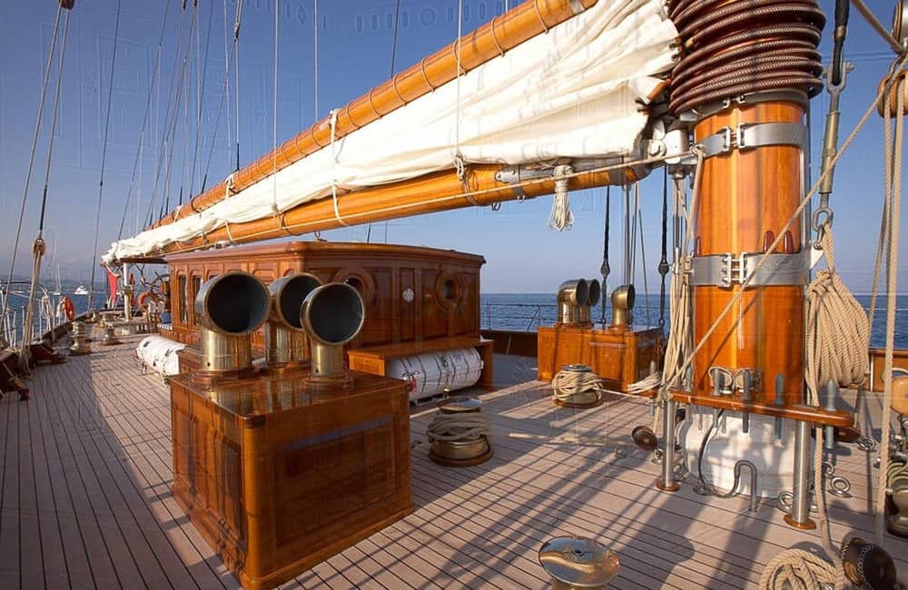Yacht Germania Nova mast and top deck