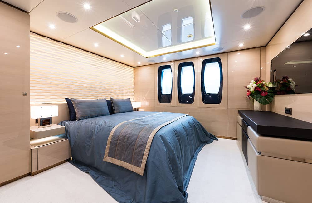 Guest bedroom on yacht