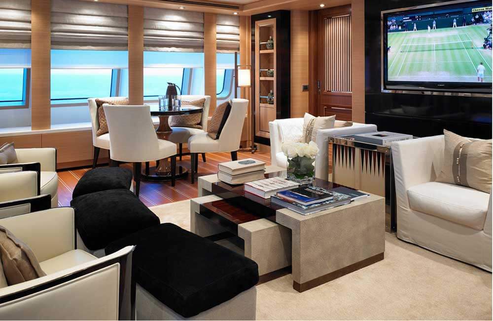 Entertainment room on yacht Kathleen Anne