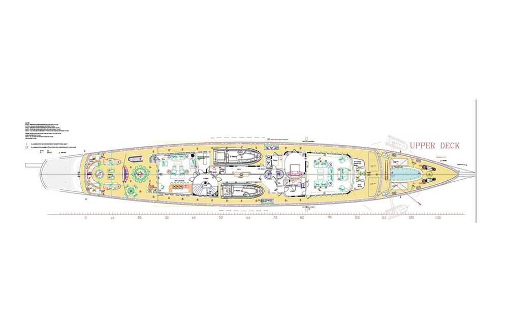 Yacht Nero general arrangement upper deck