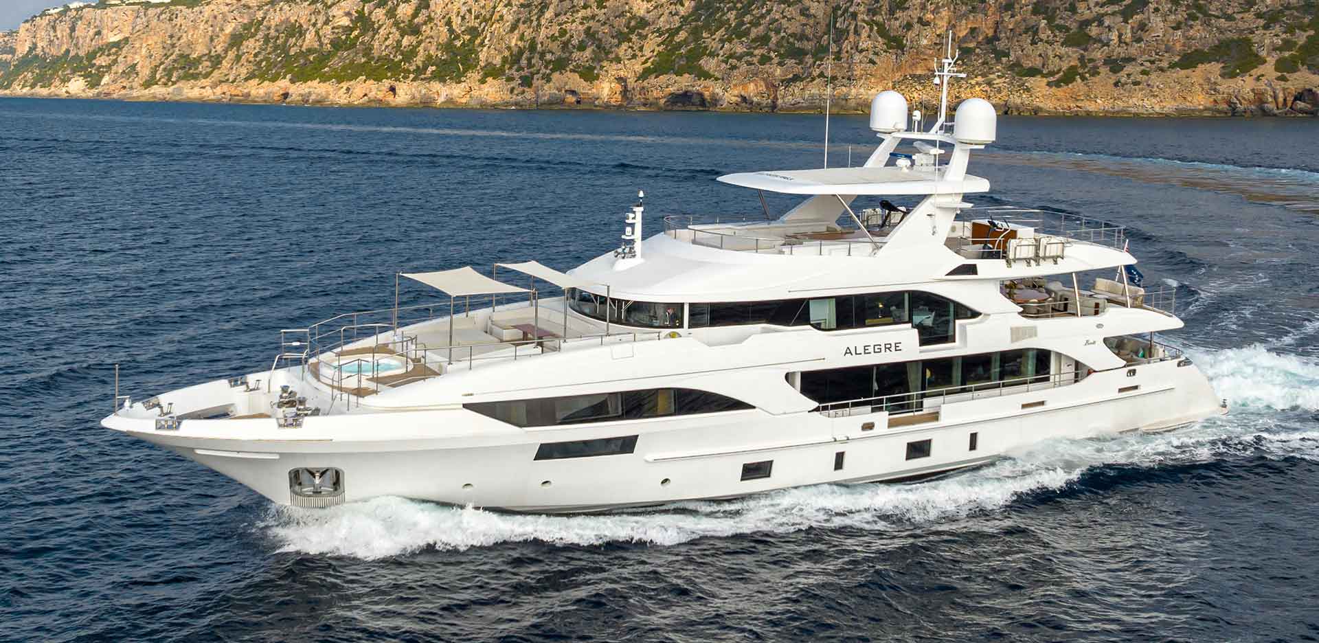 Luxury Yacht Group accounces motor yacht Alegre (40 meter) now available for charter