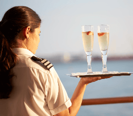 Yacht-Stewardess-Serving-Drinks