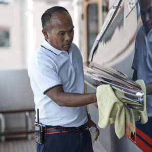 Bosun Deckhand Polishing