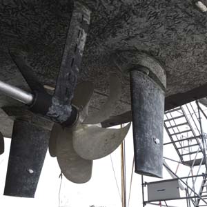 Propeller and rudders