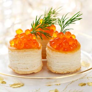 Salmon roe hors doeuvre