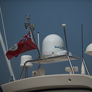 Satellite and Red Ensign flag