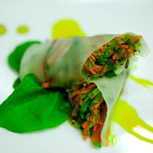 Vegetables in a rice paper wrap