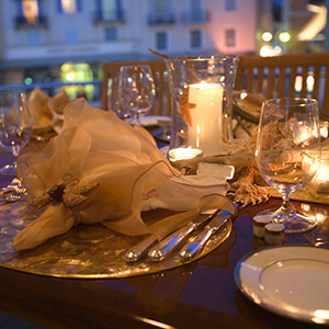 Yacht Candle lit place setting