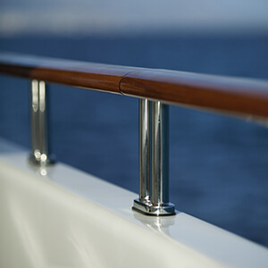 Yacht Varnished hand railing